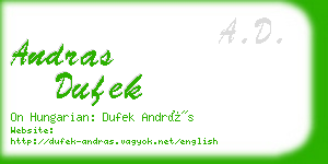 andras dufek business card